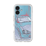 スリムプロテクションプレミアムケース with MagSafe［ CAPPUCCINO Halftone - Blue ］