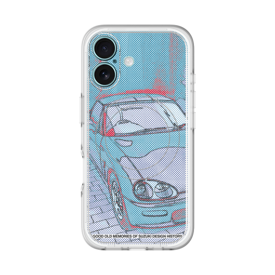 スリムプロテクションプレミアムケース with MagSafe［ CAPPUCCINO Halftone - Blue ］