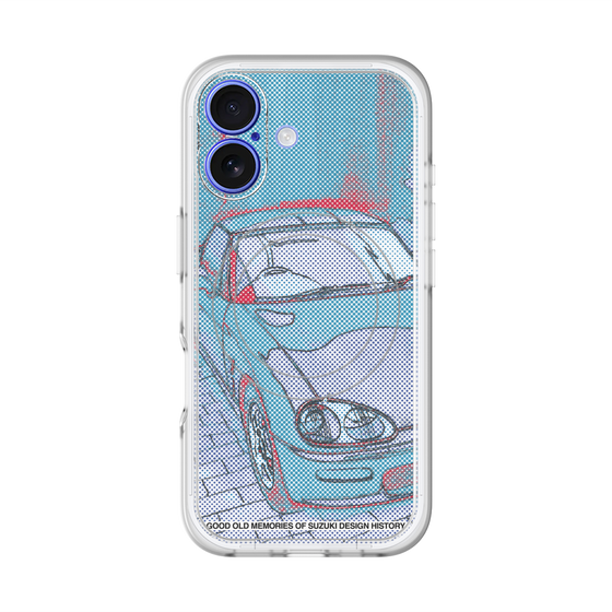 スリムプロテクションプレミアムケース with MagSafe［ CAPPUCCINO Halftone - Blue ］