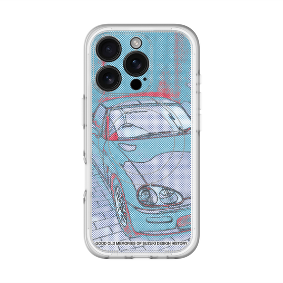 スリムプロテクションプレミアムケース with MagSafe［ CAPPUCCINO Halftone - Blue ］