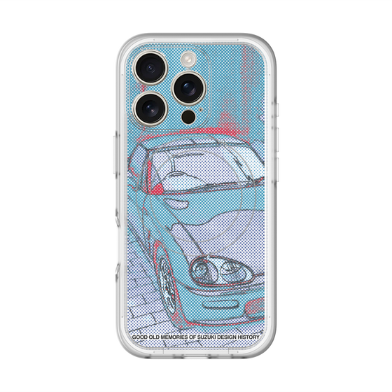 スリムプロテクションプレミアムケース with MagSafe［ CAPPUCCINO Halftone - Blue ］