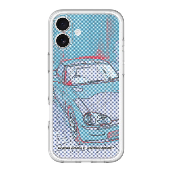 スリムプロテクションプレミアムケース with MagSafe［ CAPPUCCINO Halftone - Blue ］