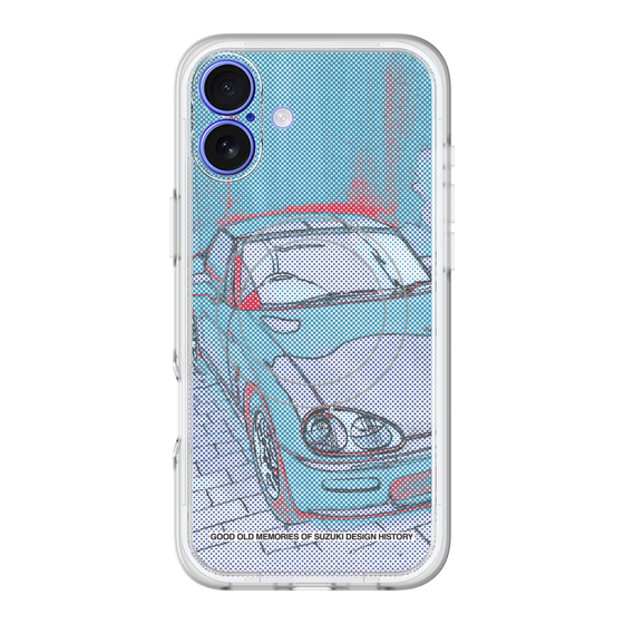 スリムプロテクションプレミアムケース with MagSafe［ CAPPUCCINO Halftone - Blue ］