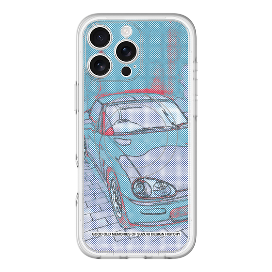 スリムプロテクションプレミアムケース with MagSafe［ CAPPUCCINO Halftone - Blue ］