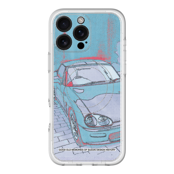 スリムプロテクションプレミアムケース with MagSafe［ CAPPUCCINO Halftone - Blue ］