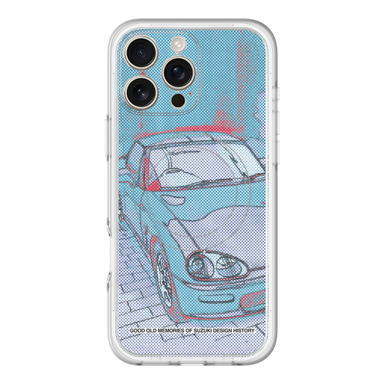 スリムプロテクションプレミアムケース with MagSafe［ CAPPUCCINO Halftone - Blue ］