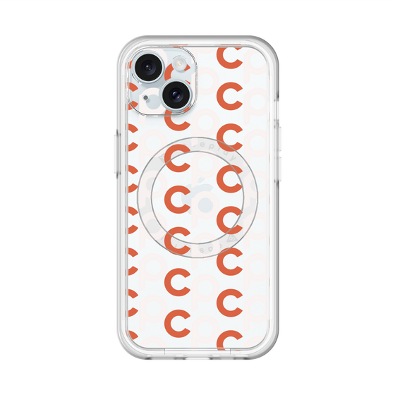 スリムプロテクションプレミアムケース with MagSafe［ オリジナル - CASEPLAYイニシャル総柄 - オレンジ ］
