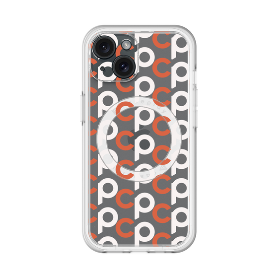 スリムプロテクションプレミアムケース with MagSafe［ オリジナル - CASEPLAYイニシャル総柄 - オレンジ ］