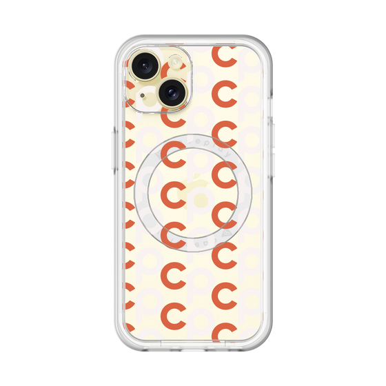 スリムプロテクションプレミアムケース with MagSafe［ オリジナル - CASEPLAYイニシャル総柄 - オレンジ ］