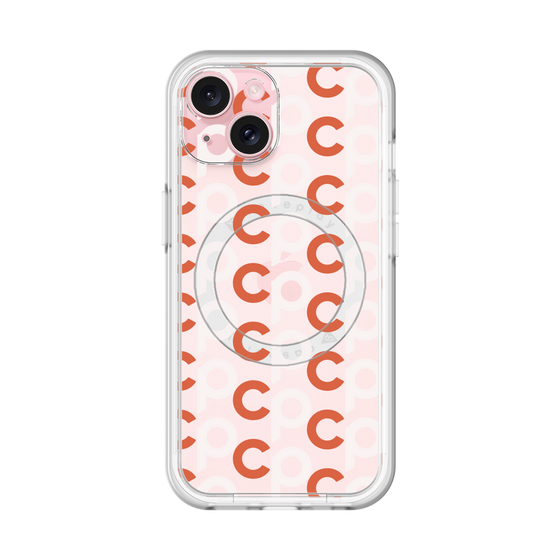 スリムプロテクションプレミアムケース with MagSafe［ オリジナル - CASEPLAYイニシャル総柄 - オレンジ ］