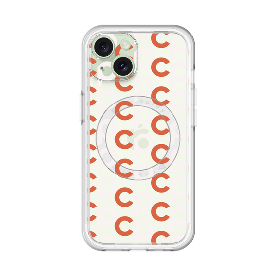 スリムプロテクションプレミアムケース with MagSafe［ オリジナル - CASEPLAYイニシャル総柄 - オレンジ ］