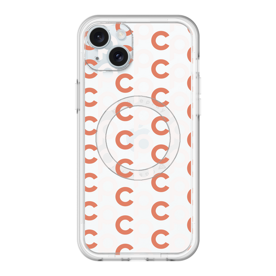 スリムプロテクションプレミアムケース with MagSafe［ オリジナル - CASEPLAYイニシャル総柄 - オレンジ ］