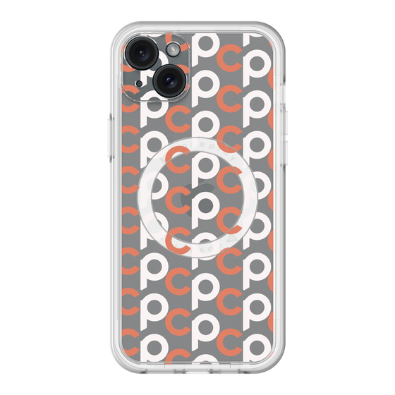 スリムプロテクションプレミアムケース with MagSafe［ オリジナル - CASEPLAYイニシャル総柄 - オレンジ ］
