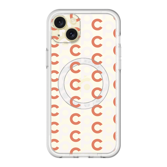 スリムプロテクションプレミアムケース with MagSafe［ オリジナル - CASEPLAYイニシャル総柄 - オレンジ ］