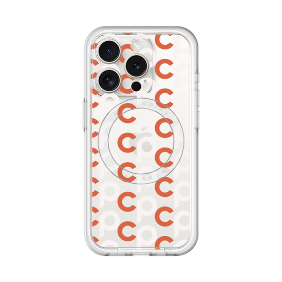 スリムプロテクションプレミアムケース with MagSafe［ オリジナル - CASEPLAYイニシャル総柄 - オレンジ ］