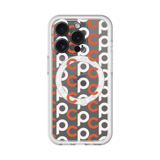 スリムプロテクションプレミアムケース with MagSafe［ オリジナル - CASEPLAYイニシャル総柄 - オレンジ ］