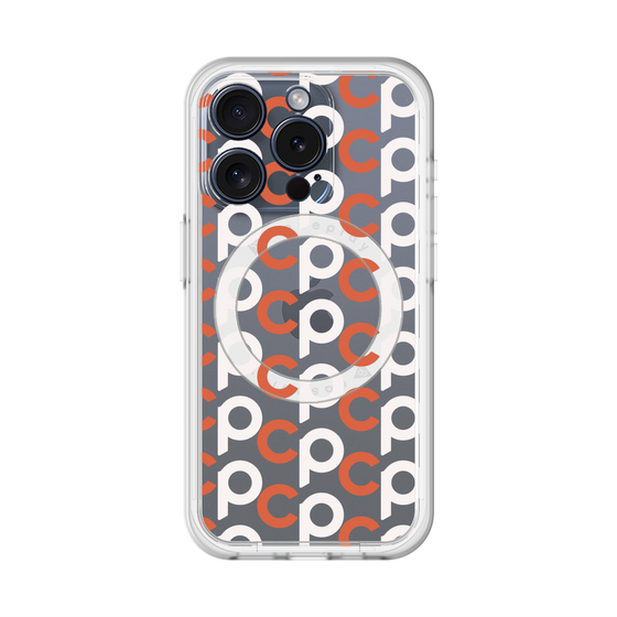 スリムプロテクションプレミアムケース with MagSafe［ オリジナル - CASEPLAYイニシャル総柄 - オレンジ ］
