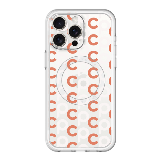 スリムプロテクションプレミアムケース with MagSafe［ オリジナル - CASEPLAYイニシャル総柄 - オレンジ ］