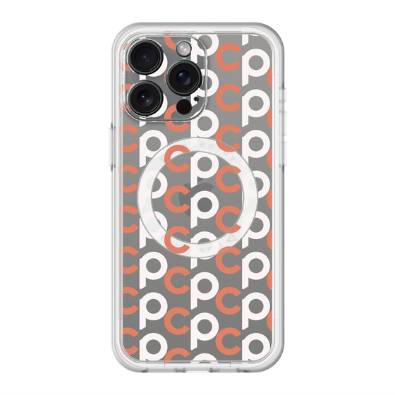 スリムプロテクションプレミアムケース with MagSafe［ オリジナル - CASEPLAYイニシャル総柄 - オレンジ ］