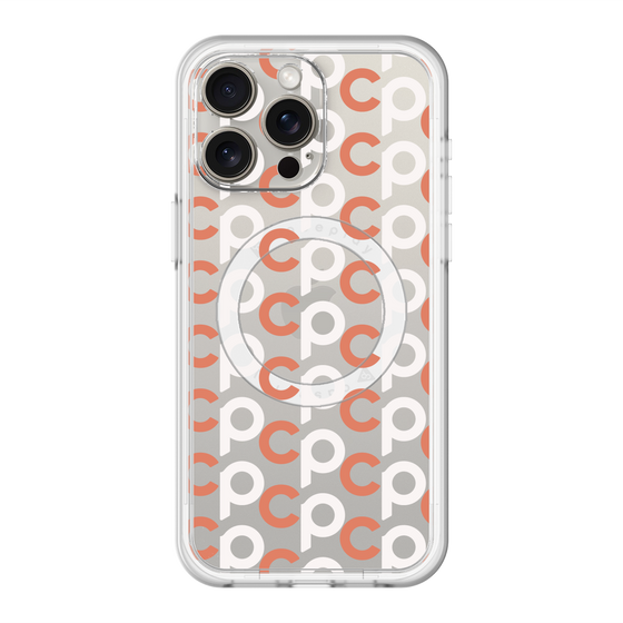 スリムプロテクションプレミアムケース with MagSafe［ オリジナル - CASEPLAYイニシャル総柄 - オレンジ ］