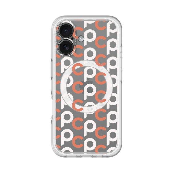 スリムプロテクションプレミアムケース with MagSafe［ オリジナル - CASEPLAYイニシャル総柄 - オレンジ ］