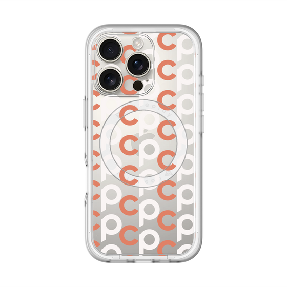 スリムプロテクションプレミアムケース with MagSafe［ オリジナル - CASEPLAYイニシャル総柄 - オレンジ ］