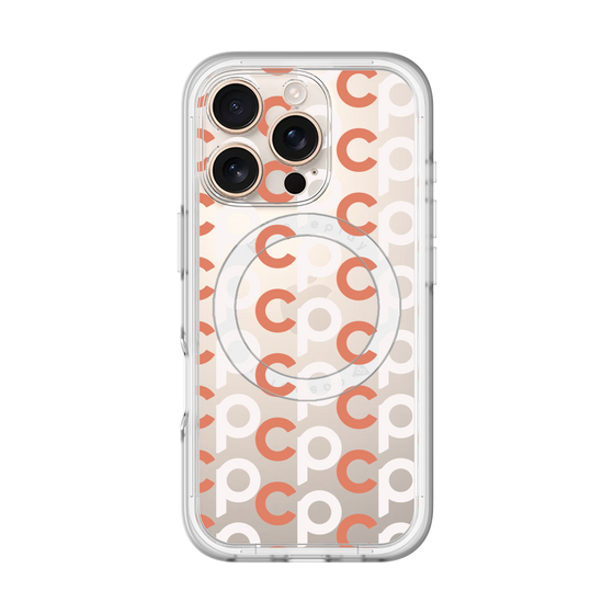 スリムプロテクションプレミアムケース with MagSafe［ オリジナル - CASEPLAYイニシャル総柄 - オレンジ ］