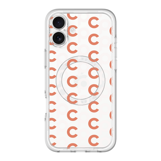 スリムプロテクションプレミアムケース with MagSafe［ オリジナル - CASEPLAYイニシャル総柄 - オレンジ ］