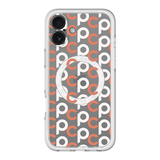 スリムプロテクションプレミアムケース with MagSafe［ オリジナル - CASEPLAYイニシャル総柄 - オレンジ ］