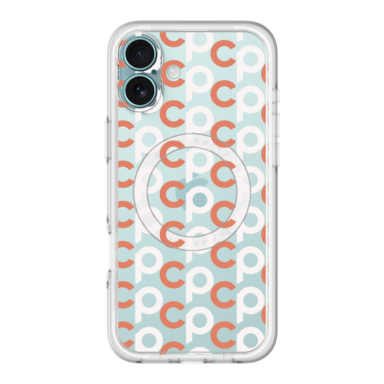 スリムプロテクションプレミアムケース with MagSafe［ オリジナル - CASEPLAYイニシャル総柄 - オレンジ ］