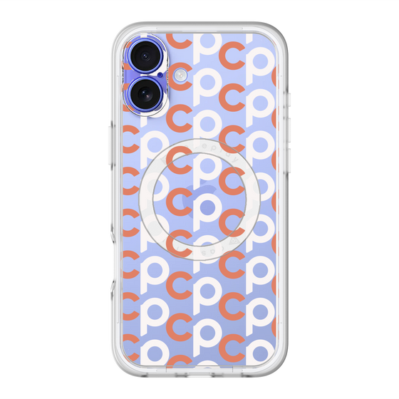 スリムプロテクションプレミアムケース with MagSafe［ オリジナル - CASEPLAYイニシャル総柄 - オレンジ ］