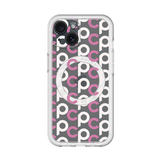 スリムプロテクションプレミアムケース with MagSafe［ オリジナル - CASEPLAYイニシャル総柄 - ピンク ］