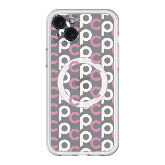 スリムプロテクションプレミアムケース with MagSafe［ オリジナル - CASEPLAYイニシャル総柄 - ピンク ］