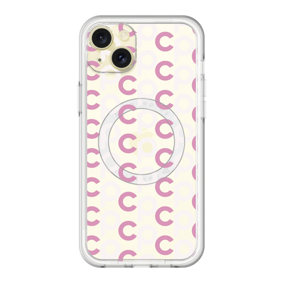 スリムプロテクションプレミアムケース with MagSafe［ オリジナル - CASEPLAYイニシャル総柄 - ピンク ］