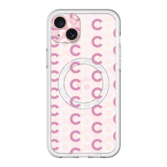 スリムプロテクションプレミアムケース with MagSafe［ オリジナル - CASEPLAYイニシャル総柄 - ピンク ］