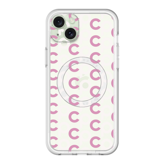 スリムプロテクションプレミアムケース with MagSafe［ オリジナル - CASEPLAYイニシャル総柄 - ピンク ］