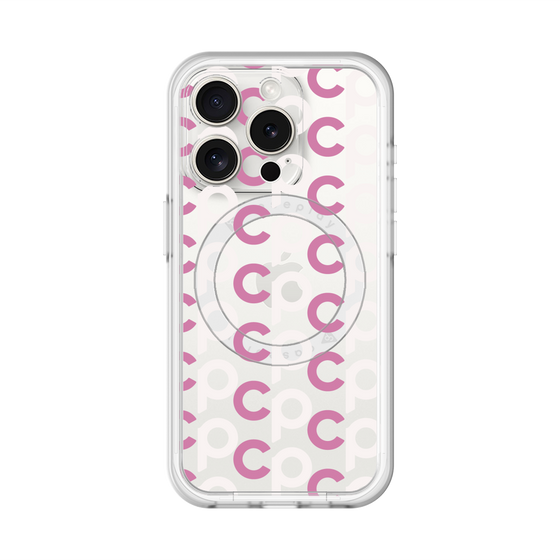 スリムプロテクションプレミアムケース with MagSafe［ オリジナル - CASEPLAYイニシャル総柄 - ピンク ］