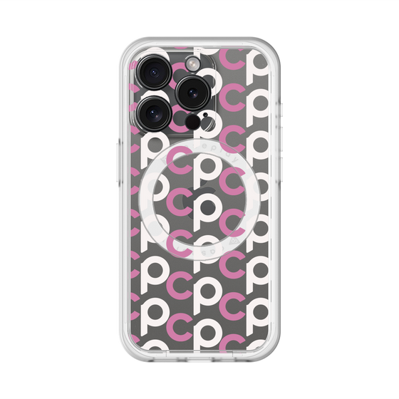 スリムプロテクションプレミアムケース with MagSafe［ オリジナル - CASEPLAYイニシャル総柄 - ピンク ］