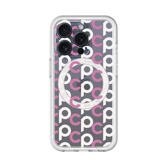 スリムプロテクションプレミアムケース with MagSafe［ オリジナル - CASEPLAYイニシャル総柄 - ピンク ］