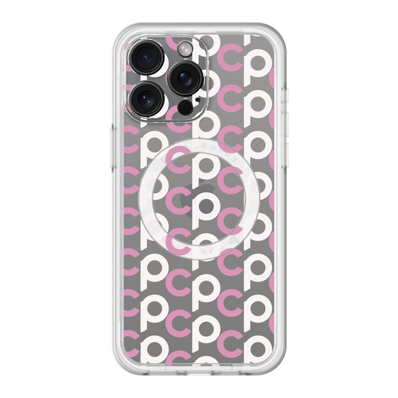 スリムプロテクションプレミアムケース with MagSafe［ オリジナル - CASEPLAYイニシャル総柄 - ピンク ］