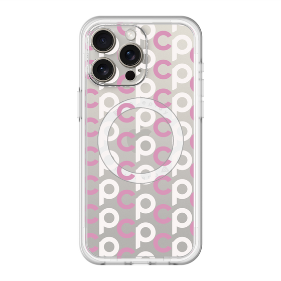 スリムプロテクションプレミアムケース with MagSafe［ オリジナル - CASEPLAYイニシャル総柄 - ピンク ］