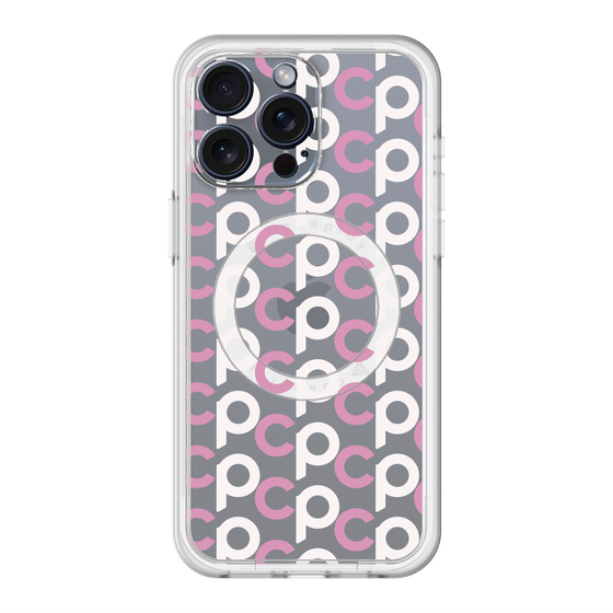 スリムプロテクションプレミアムケース with MagSafe［ オリジナル - CASEPLAYイニシャル総柄 - ピンク ］