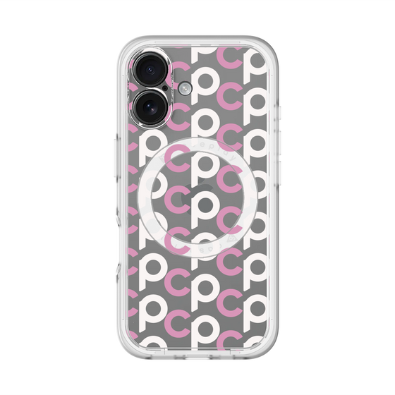 スリムプロテクションプレミアムケース with MagSafe［ オリジナル - CASEPLAYイニシャル総柄 - ピンク ］