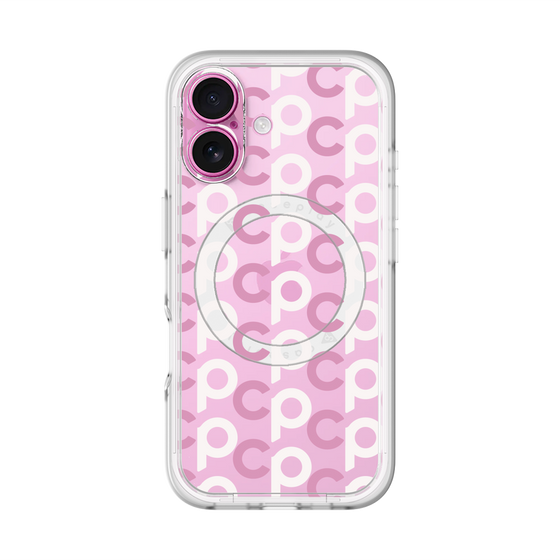 スリムプロテクションプレミアムケース with MagSafe［ オリジナル - CASEPLAYイニシャル総柄 - ピンク ］