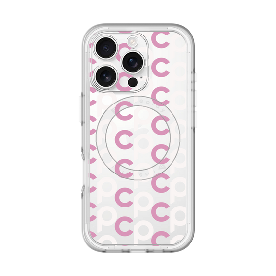 スリムプロテクションプレミアムケース with MagSafe［ オリジナル - CASEPLAYイニシャル総柄 - ピンク ］