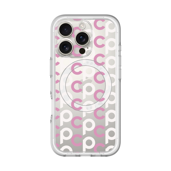 スリムプロテクションプレミアムケース with MagSafe［ オリジナル - CASEPLAYイニシャル総柄 - ピンク ］