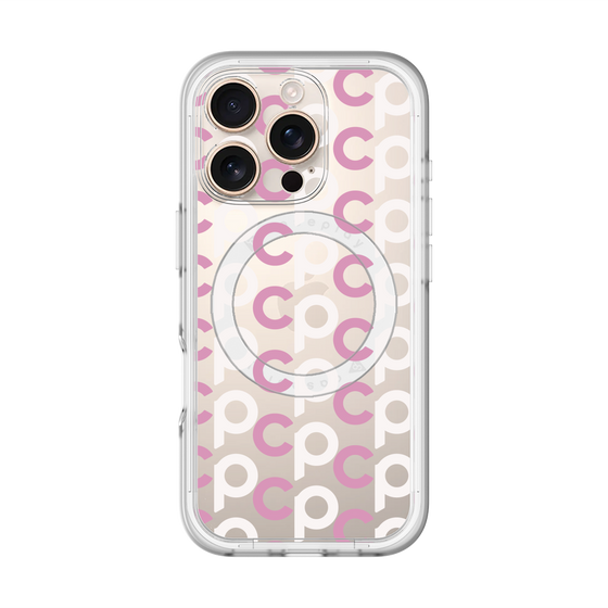 スリムプロテクションプレミアムケース with MagSafe［ オリジナル - CASEPLAYイニシャル総柄 - ピンク ］