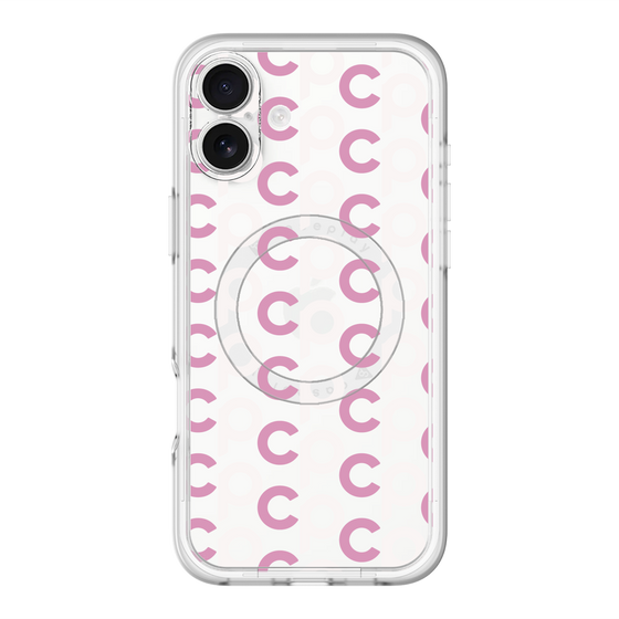 スリムプロテクションプレミアムケース with MagSafe［ オリジナル - CASEPLAYイニシャル総柄 - ピンク ］