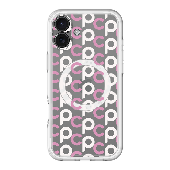 スリムプロテクションプレミアムケース with MagSafe［ オリジナル - CASEPLAYイニシャル総柄 - ピンク ］