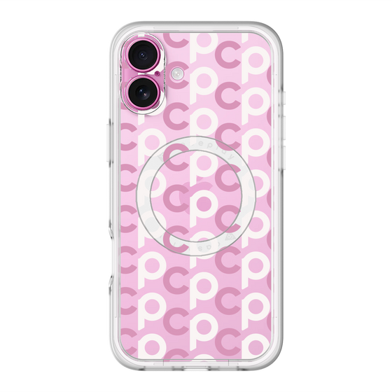 スリムプロテクションプレミアムケース with MagSafe［ オリジナル - CASEPLAYイニシャル総柄 - ピンク ］